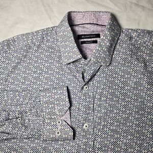 Bugatchi Shirt Button Down Medium Classic Fit Flip Cuff  Long‎ Sleeve